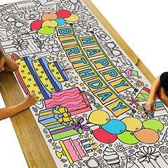 Tiny Expressions Giant Birthday Poster rolled on table for crease-free coloring
