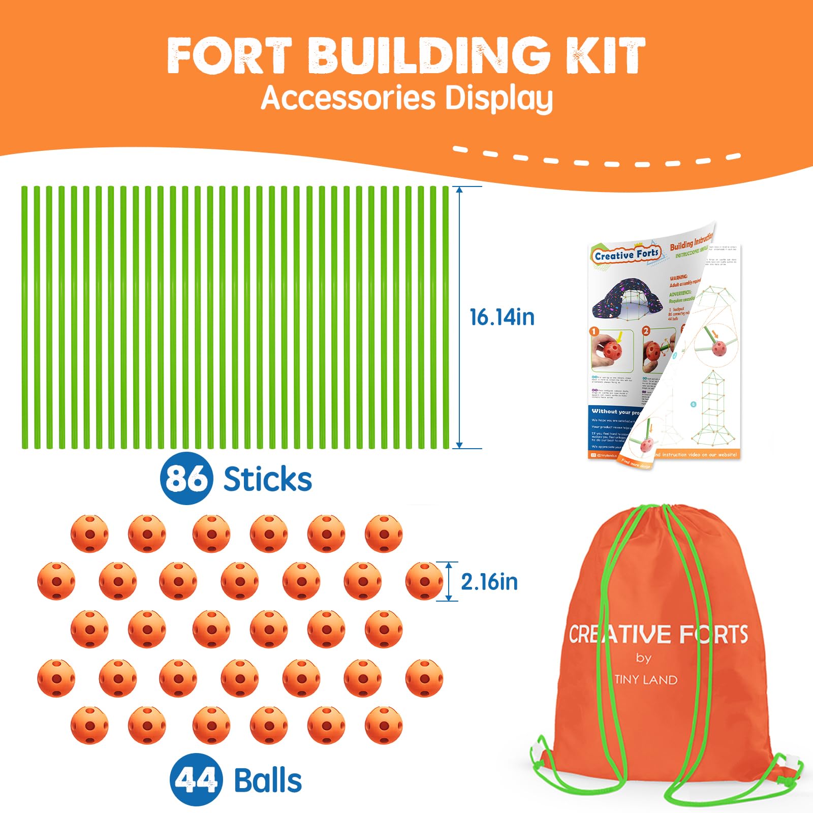 Tiny Land 130-piece set showcases versatile design options for creative forts.