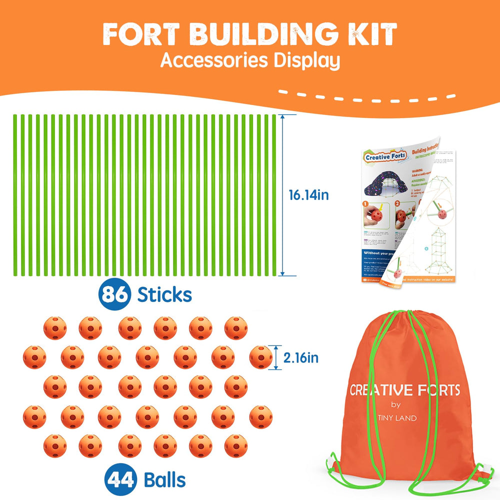 Tiny Land 130-piece set showcases versatile design options for creative forts.