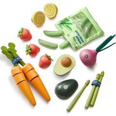 Tiny Land avocado wooden fruit for pretend play and healthy eating exploration.