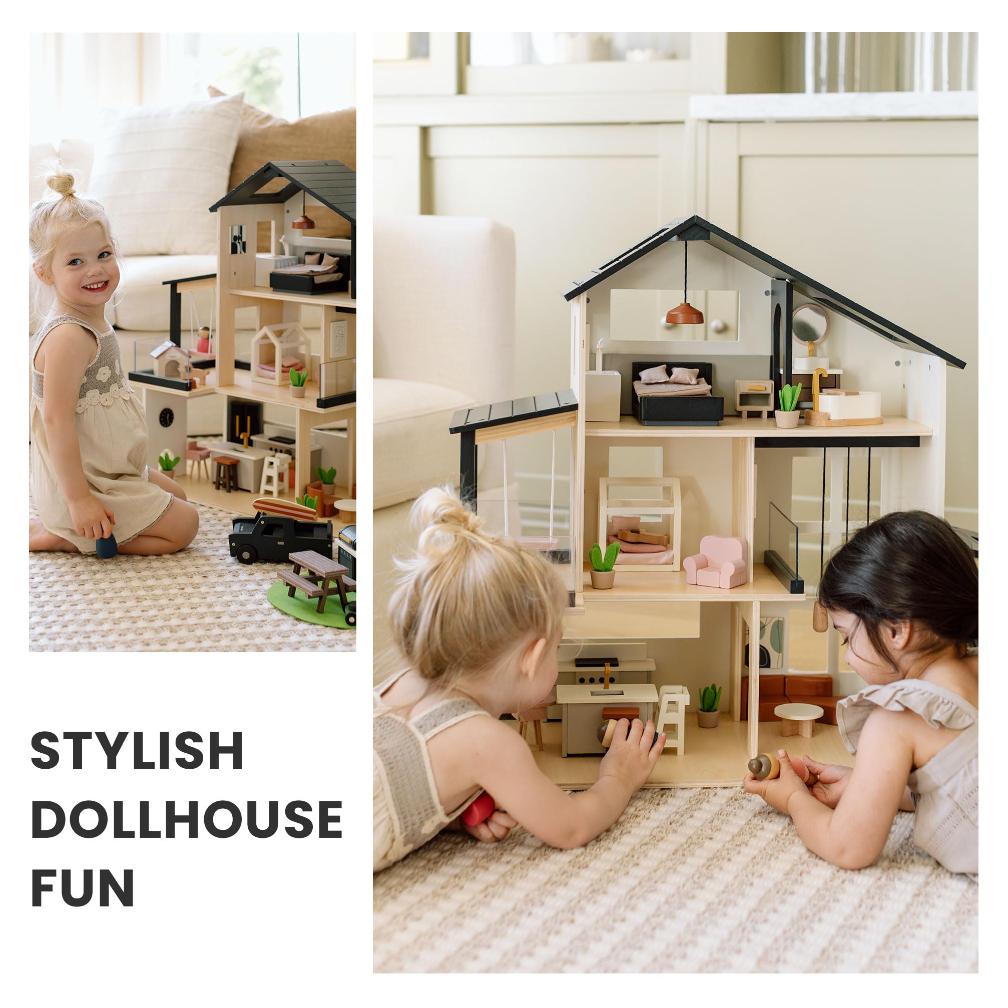 Tiny Land Doll House bathroom area with realistic accessories encouraging routine mimicry