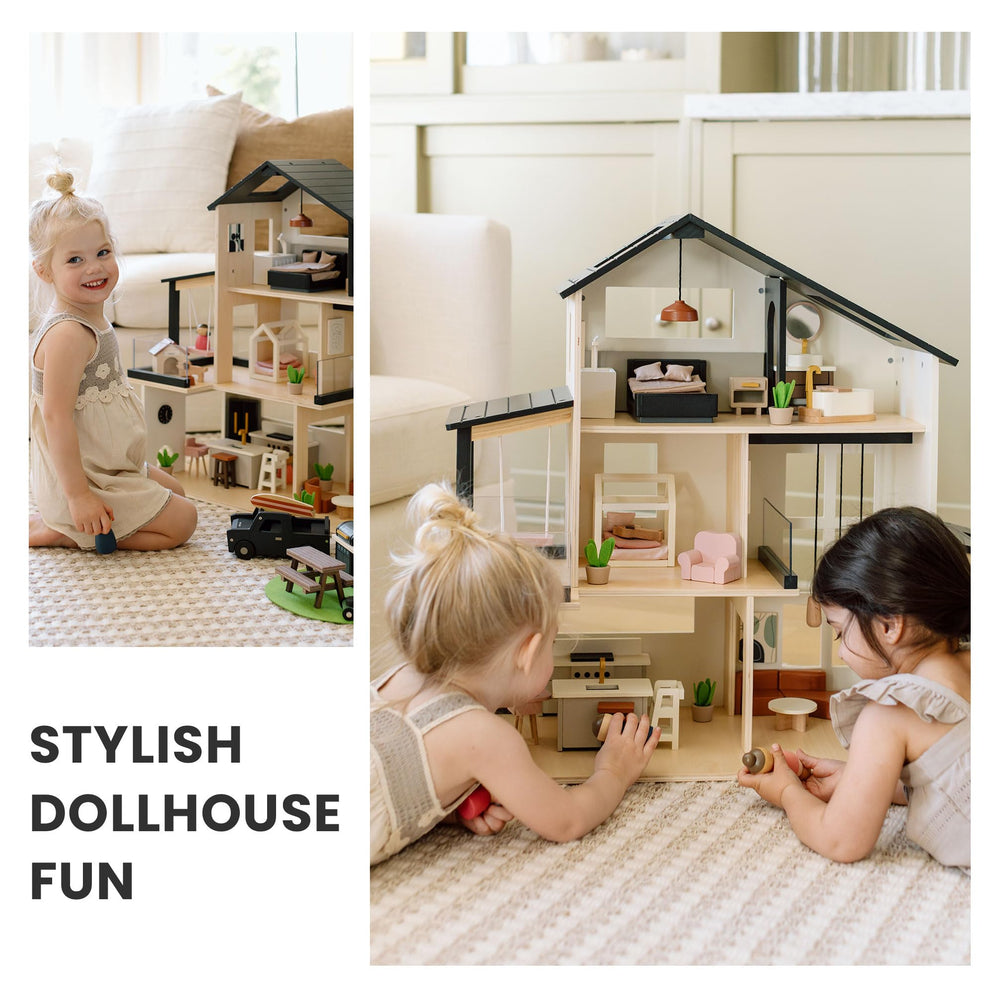 Tiny Land Doll House bathroom area with realistic accessories encouraging routine mimicry