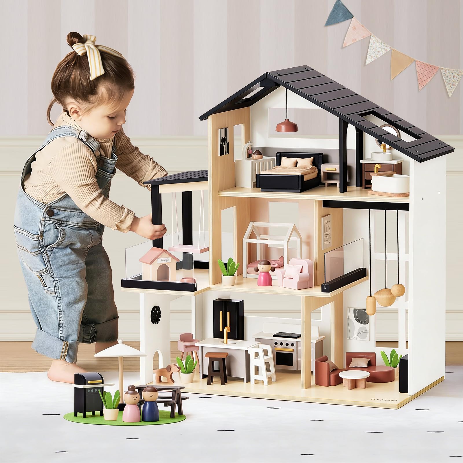 Tiny Land Doll House living room with modern furniture for imaginative family scenes