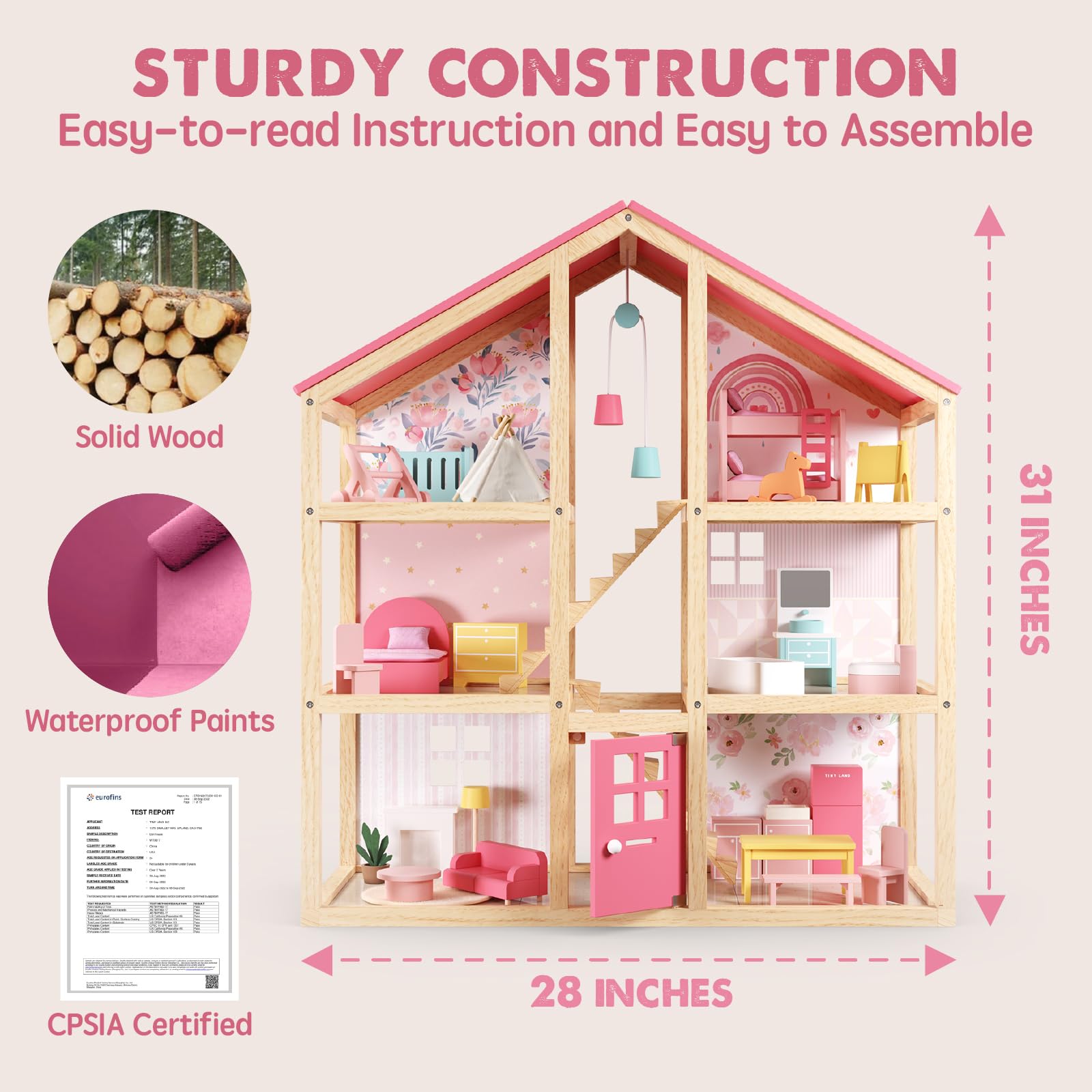 Tiny Land staircase details boost exploration and multi-room navigation during play.