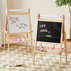 Tiny Land easel with dual magnetic boards and accessories for creative home play