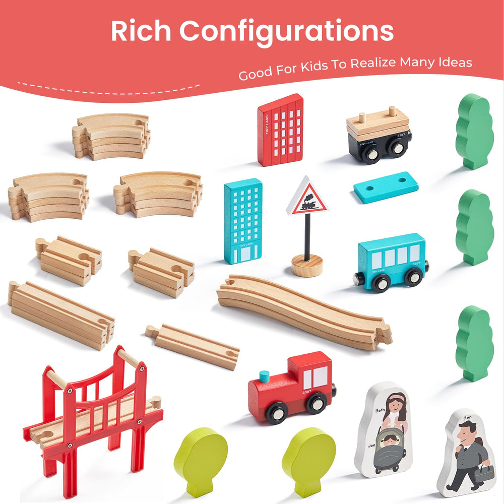 Tiny Land expandable track designs invite new layouts and imaginative play.