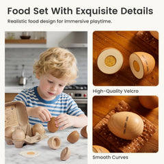 Tiny Land fabric fried egg adds soft, realistic detail to kitchen scenes.