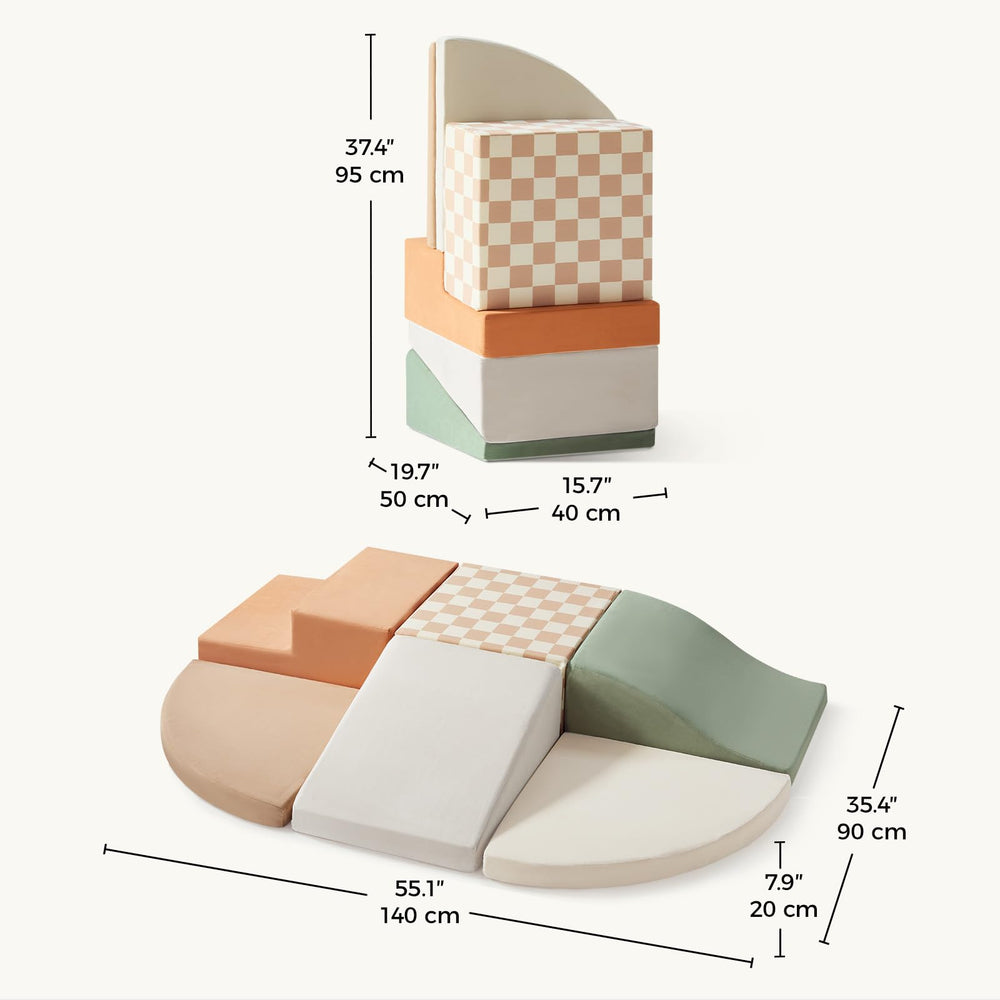 Tiny Land foam blocks non-slip bottom for steady play on floors or carpets