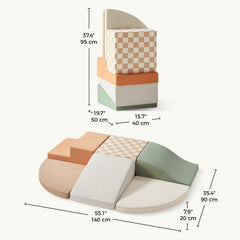 Tiny Land foam blocks non-slip bottom for steady play on floors or carpets