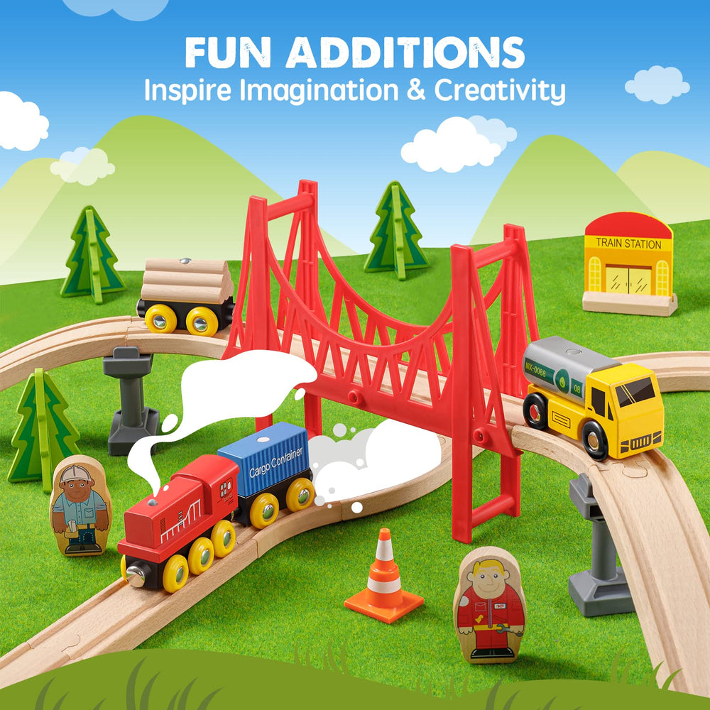 Tiny Land train set makes a gift-ready timeless learning toy.