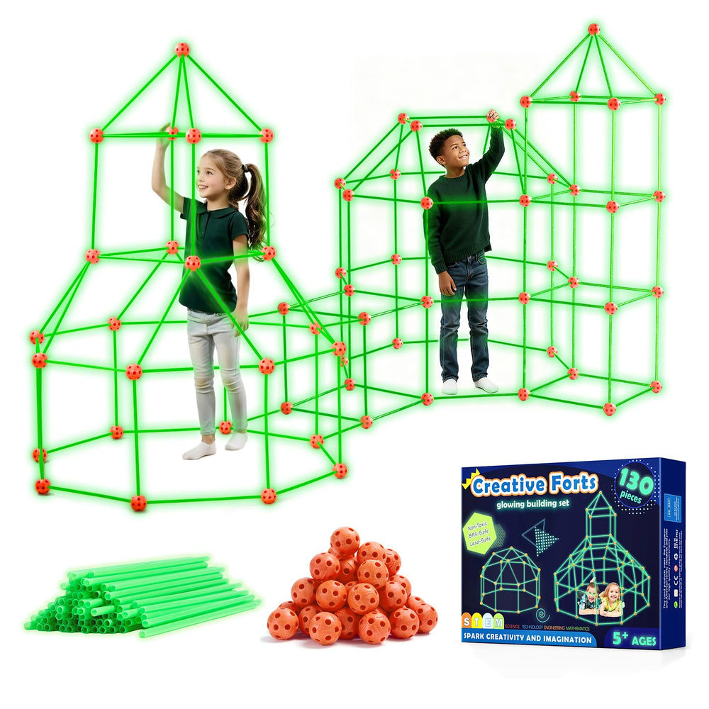 Tiny Land glow fort kit setup for creative kids play indoors or outdoors.