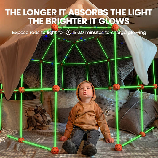 Tiny Land glow rods charging under light for vivid glow during play.