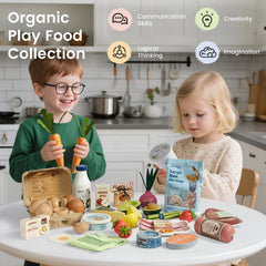 Tiny Land juice carton—durable wooden pretend drink for cafe role play.