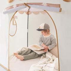 Tiny Land Khaki Castle Tent soft-light glow for gentle evenings.