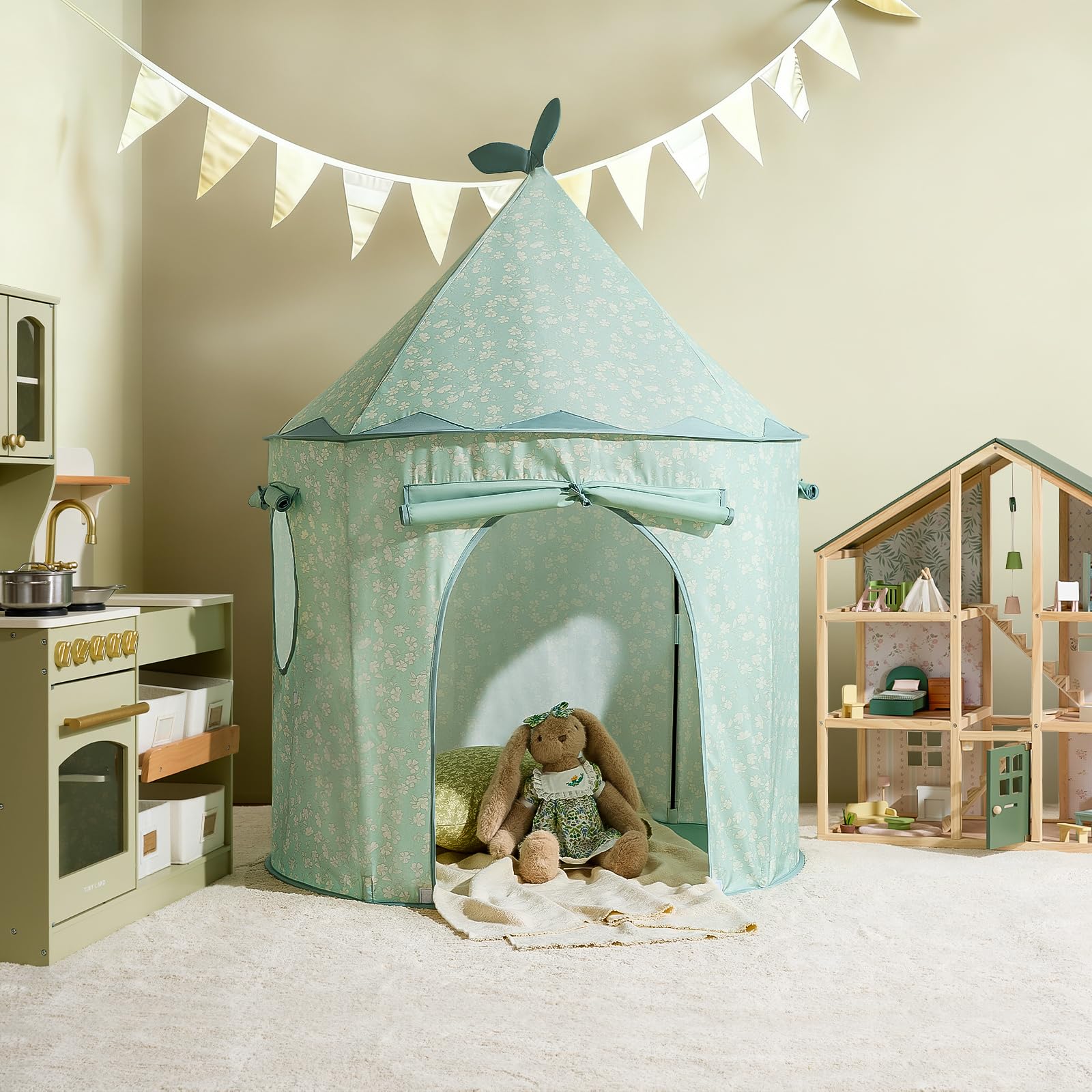 Tiny Land Tent breathable windows help keep the play space comfortable