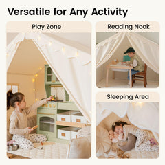 Tiny Land Kids Tent indoor canopy enhances room decor and play space.