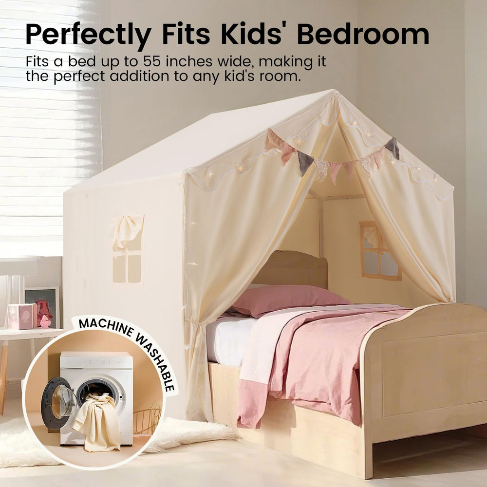 Tiny Land Kids Tent padded mat adds comfort for playtime.