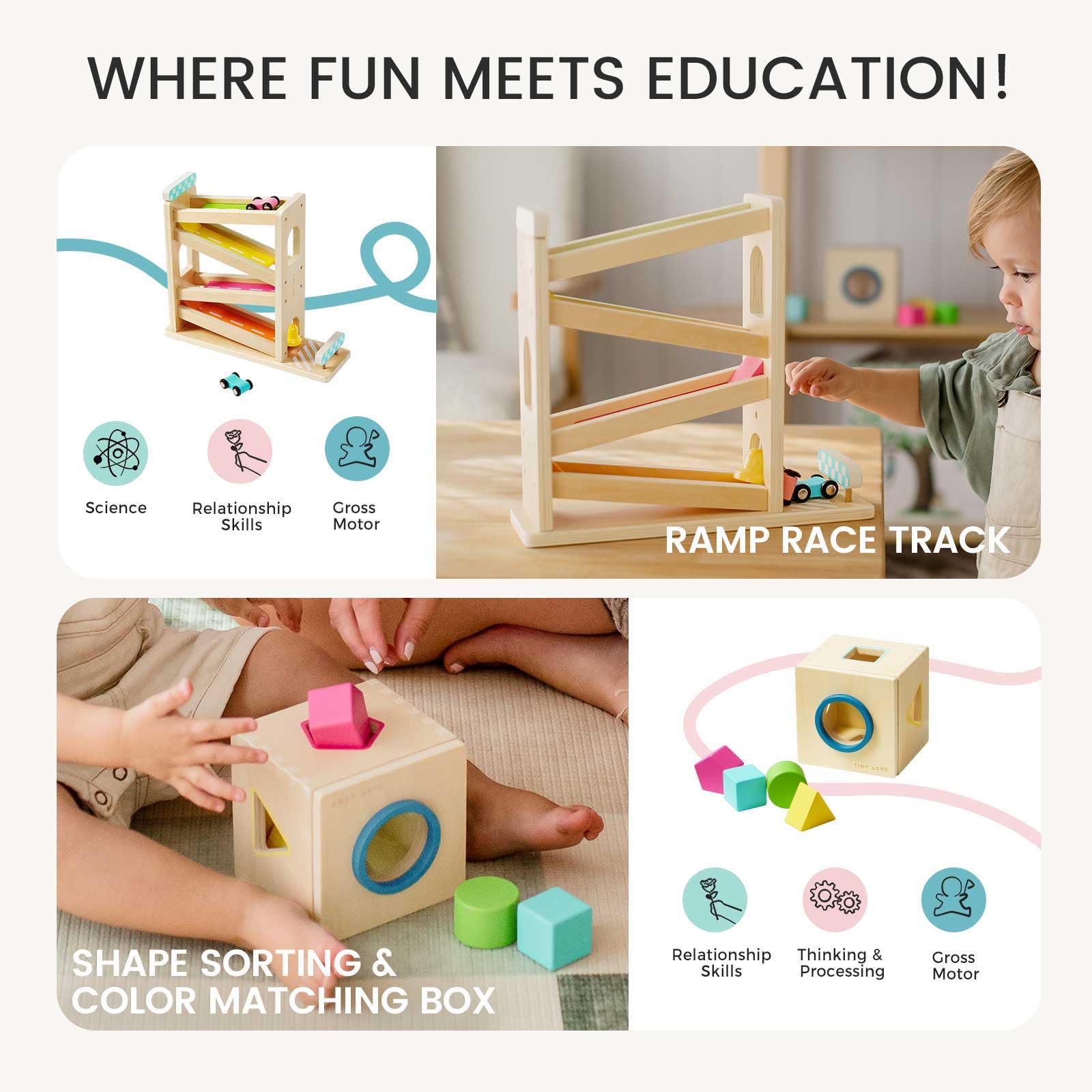 Tiny Land lacing beads set builds grip strength and concentration through threading.