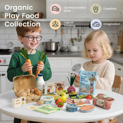 Tiny Land lemon wooden fruit enhances colorful pretend kitchen role play.