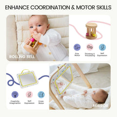 Tiny Land play mat supports tummy time with textured surfaces for tactile exploration.