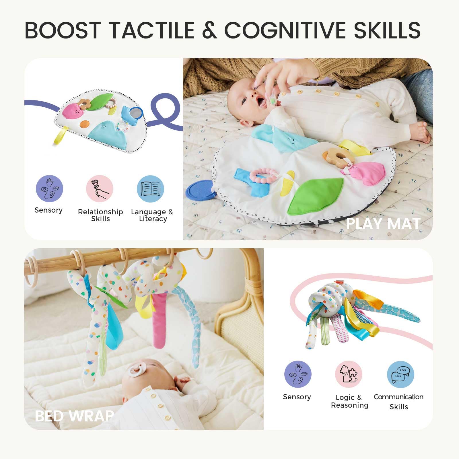 Tiny Land rolling bell adds gentle auditory cues during baby play.