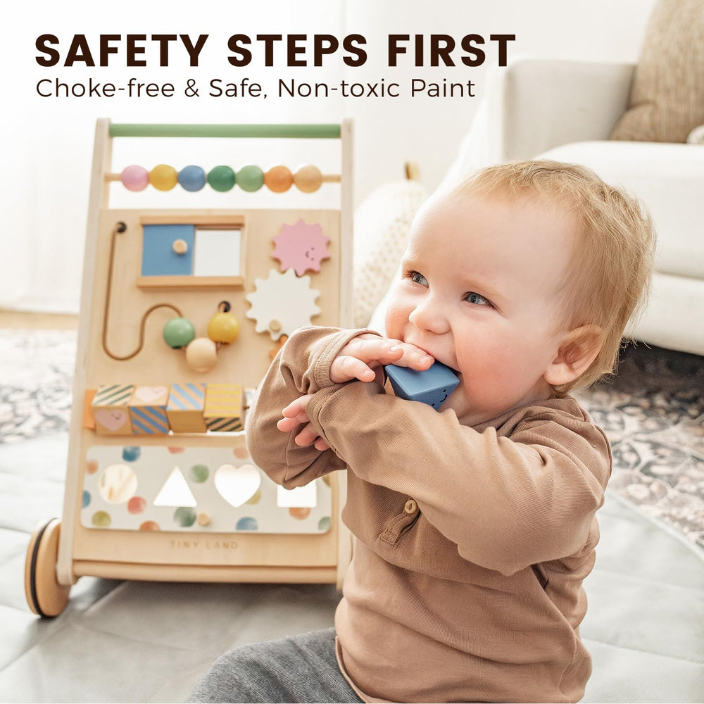 Tiny Land natural wood finish with non-toxic coating for safe daily use.