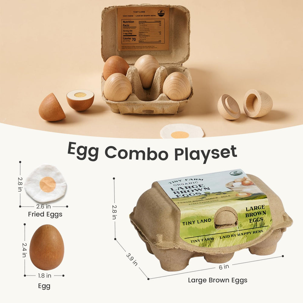 Tiny Land paper carton storage for organizing eggs after playtime.