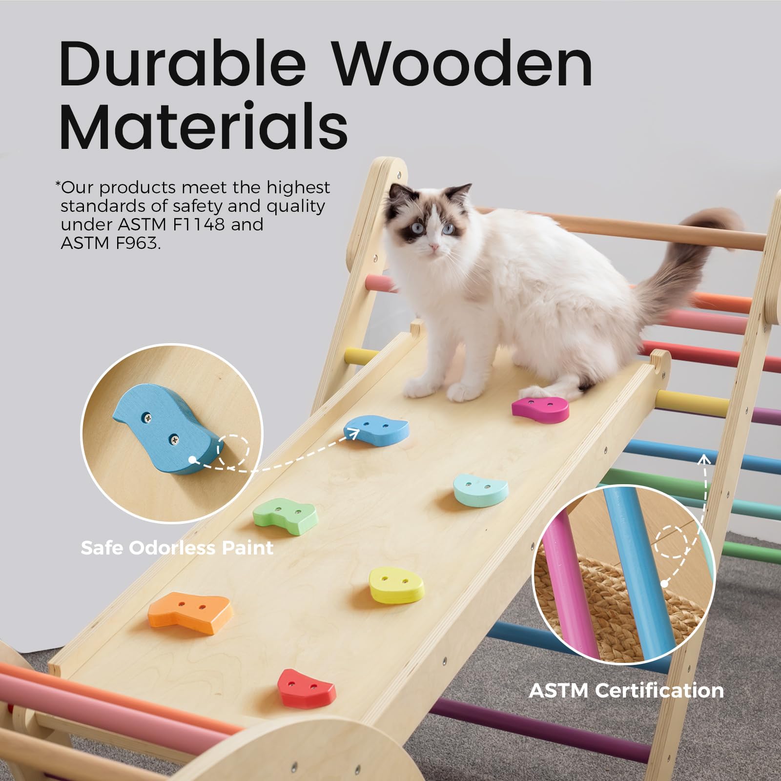 Folding safety feature keeps frame secure during play