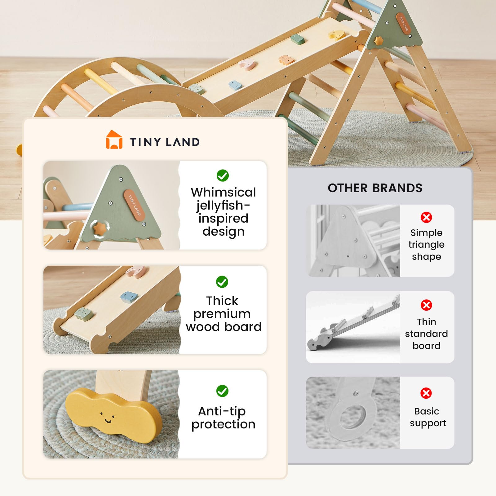 Tiny Land foldable Montessori set folds flat for easy storage