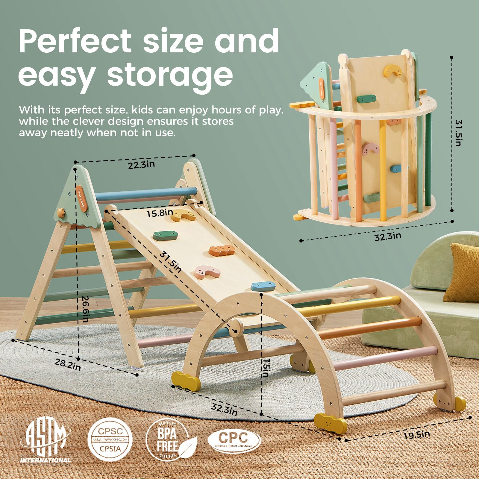 Tiny Land Morandi option makes a stylish, gift-ready climbing toy