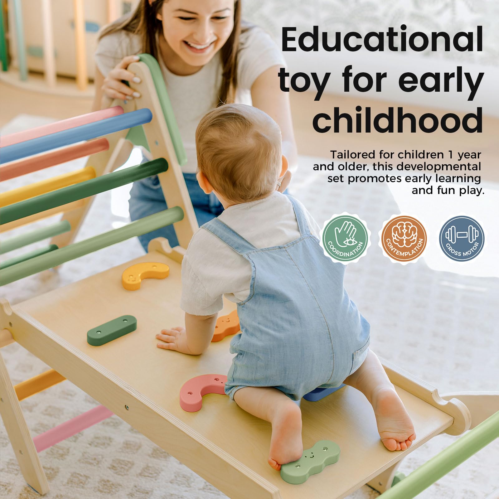 Tiny Land wooden construction supports growing kids with durable design