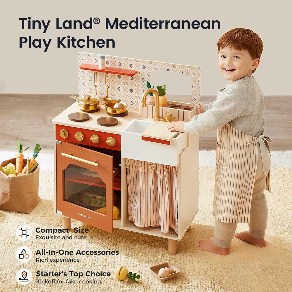 Tiny Land wooden cookware set enhances pretend cooking play