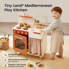 Tiny Land wooden cookware set enhances pretend cooking play