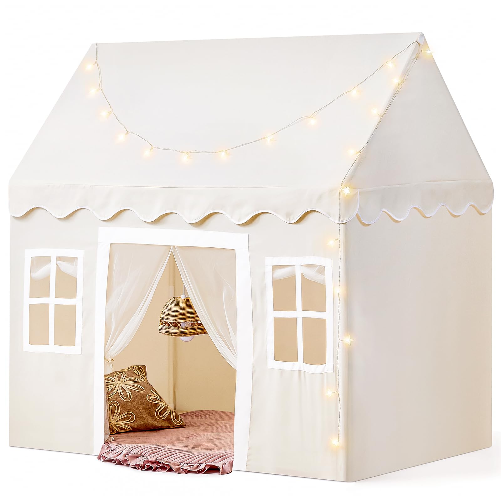 Tiny Land play tent with LED lights creates cozy indoor ambience for kids