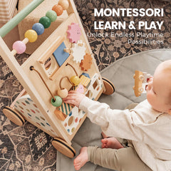 Tiny Land quiet rubber wheels glide smoothly to protect floors during play.