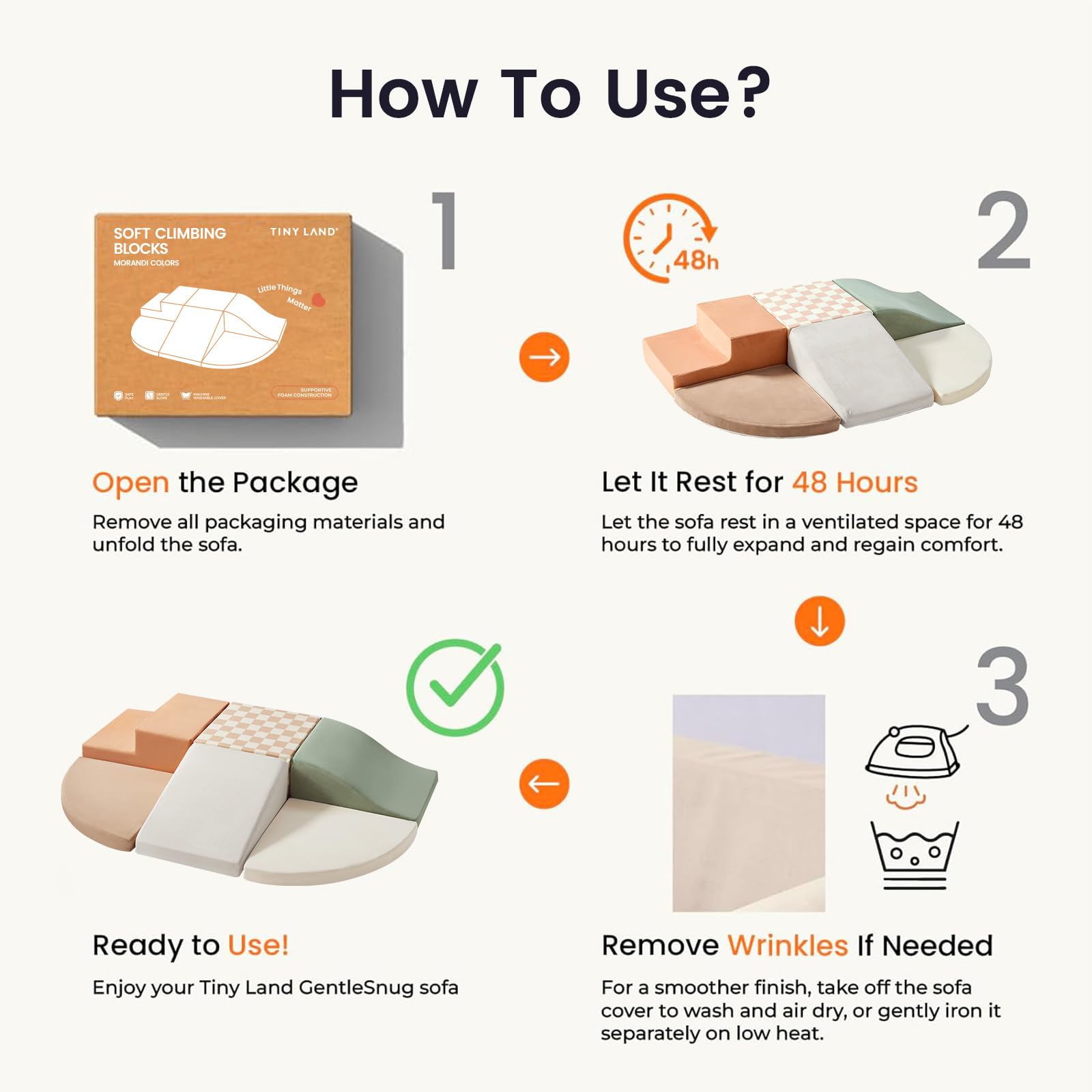Tiny Land removable cover is machine washable for easy cleaning