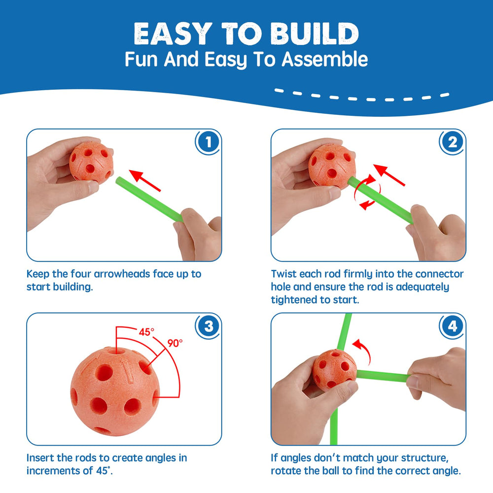 Tiny Land rods and balls highlight durable connectors for safe, lasting play.