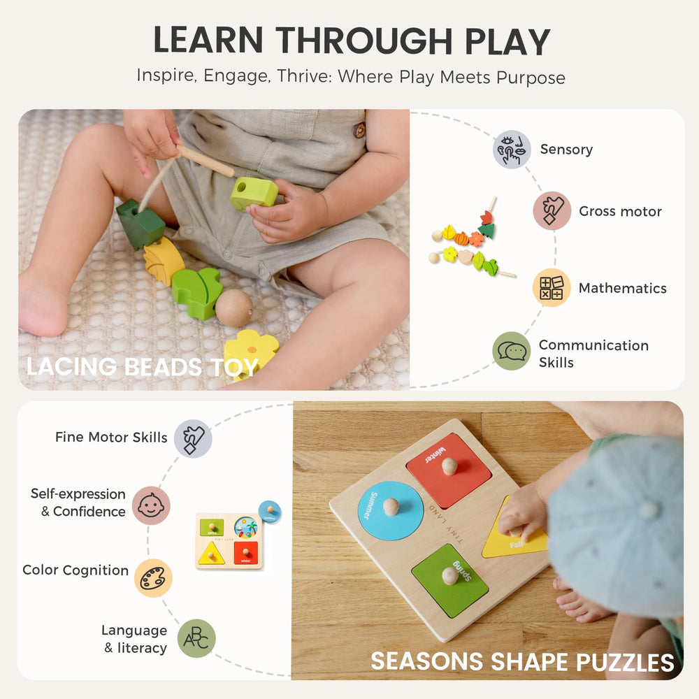 Tiny Land shape matching puzzle helps toddlers explore shapes and spatial awareness.