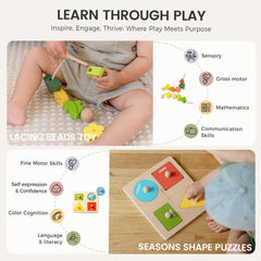 Tiny Land shape matching puzzle helps toddlers explore shapes and spatial awareness.