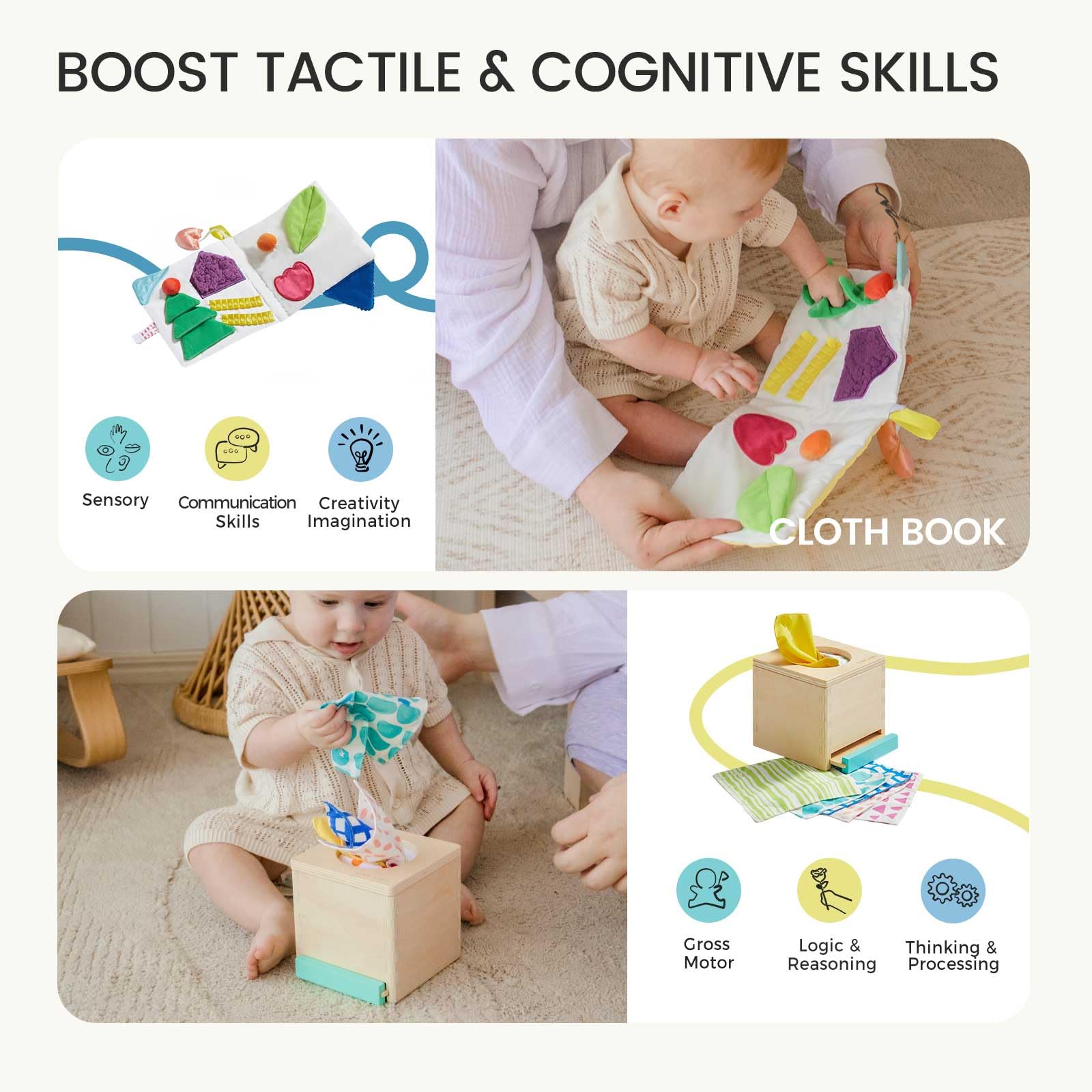 Tiny Land silicone geometric shapes ideal teether and stacking toys