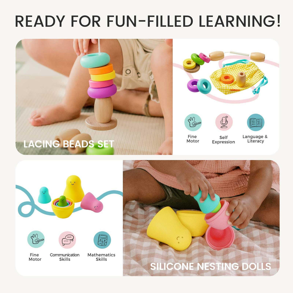 Tiny Land silicone nesting dolls support nesting play and problem-solving with self-contained stages.
