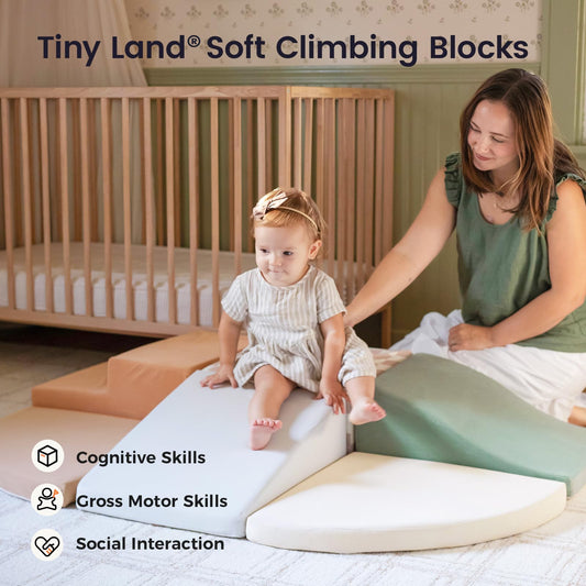 Tiny Land foam climbing blocks ramps with gentle incline for confident climbs