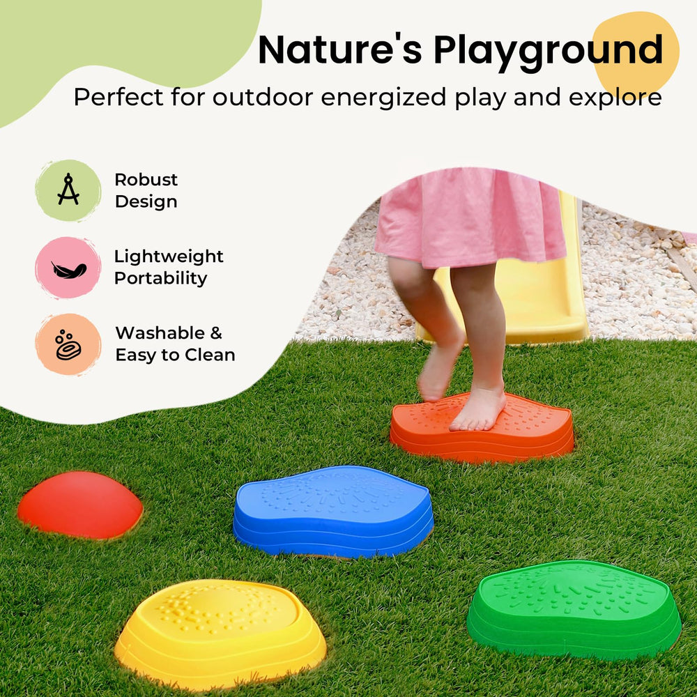 Tiny Land stepping stones are ideal for indoor and outdoor motor-skill friendly play.