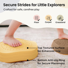 Tiny Land stepping stones durable plastic with strong construction supports kids and adults during play.