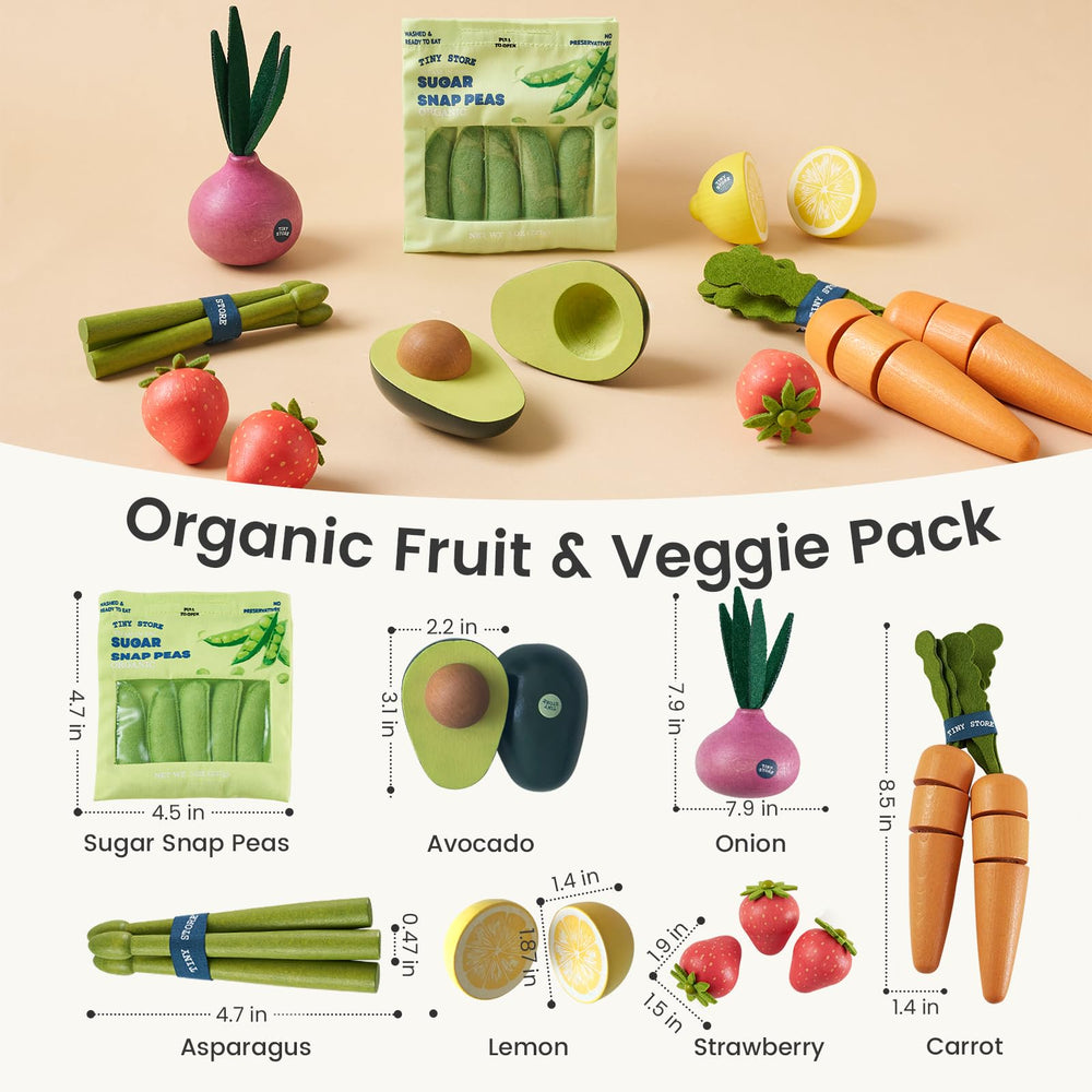 Tiny Land strawberries wooden fruit add bright detail to pretend grocery adventures.