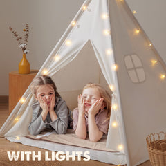 Tiny Land Teepee Tent folds flat for easy storage and transport.