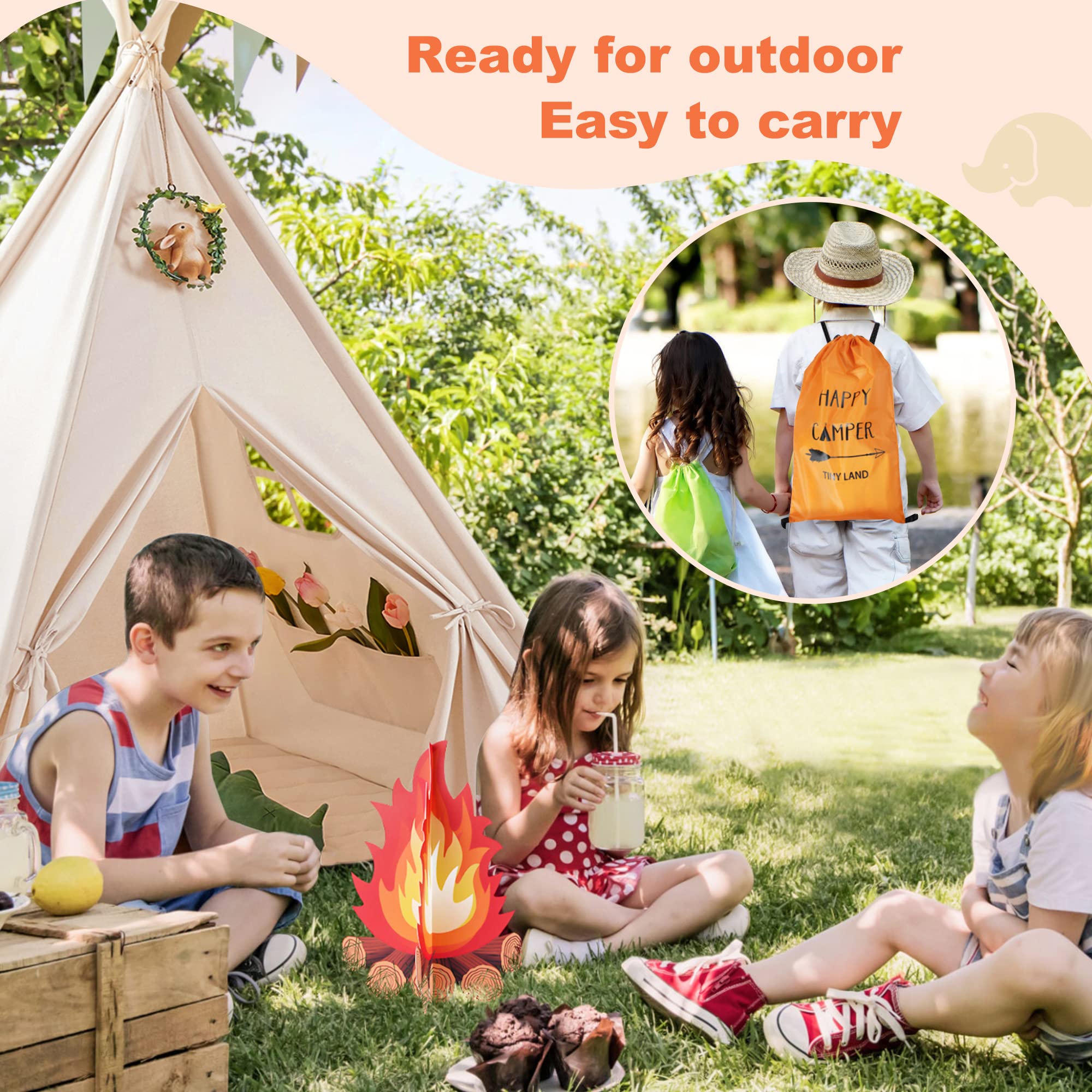 Tiny Land Teepee pine poles sturdy frame offers lasting play stability