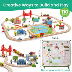 Town blocks and a magnetic fishing game add variety for motor skill development.