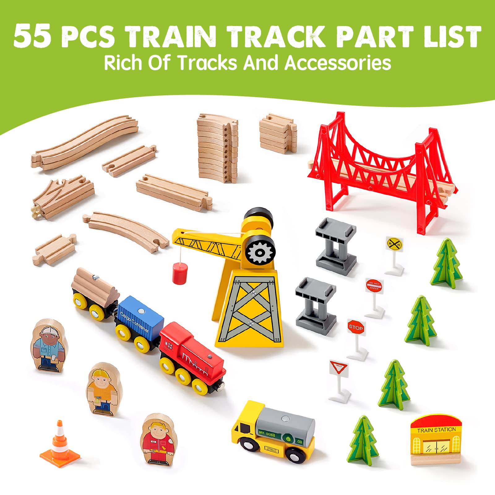 Tiny Land compatibility expands layouts with other wooden tracks.