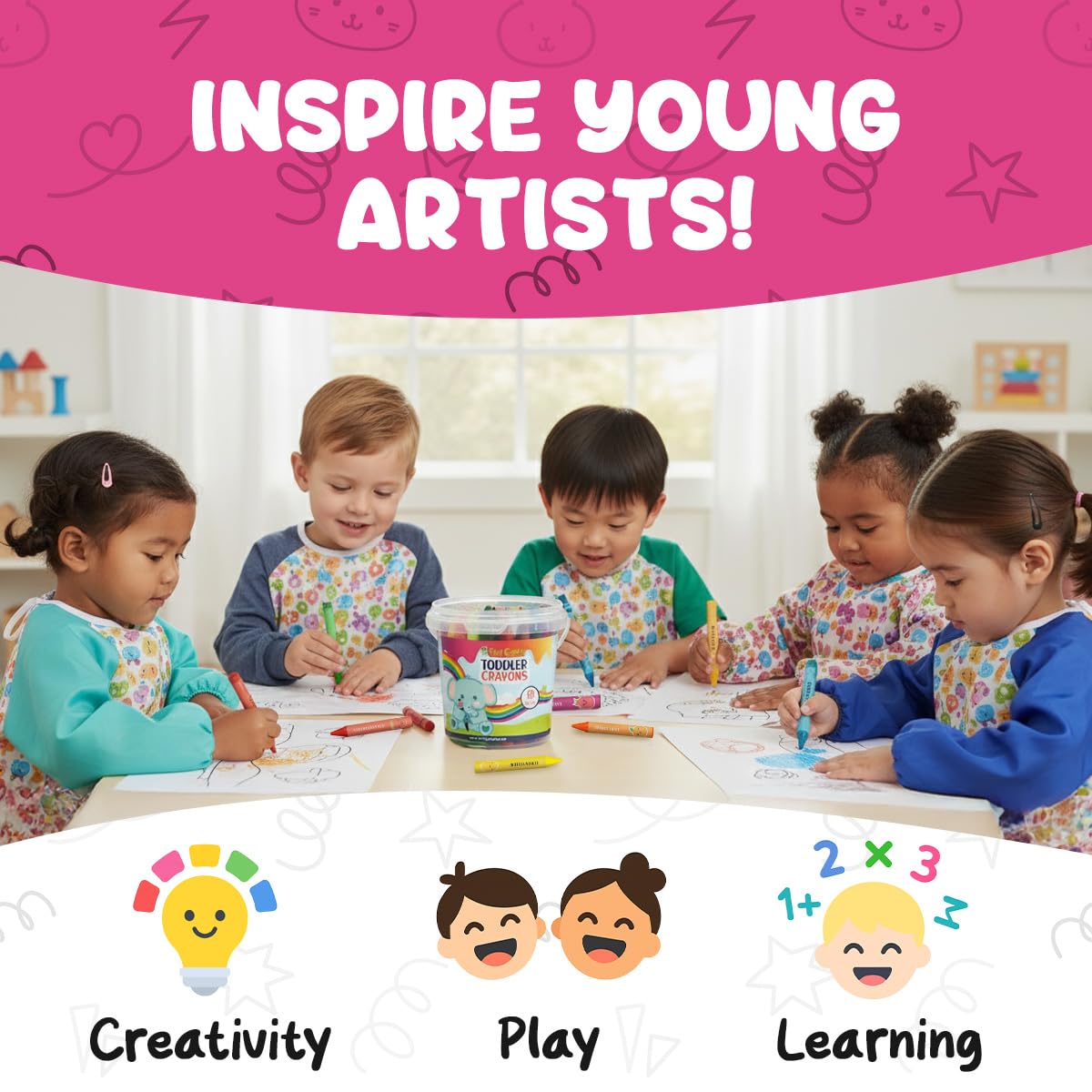 TinyGeeks non-toxic crayons provide safe coloring sessions